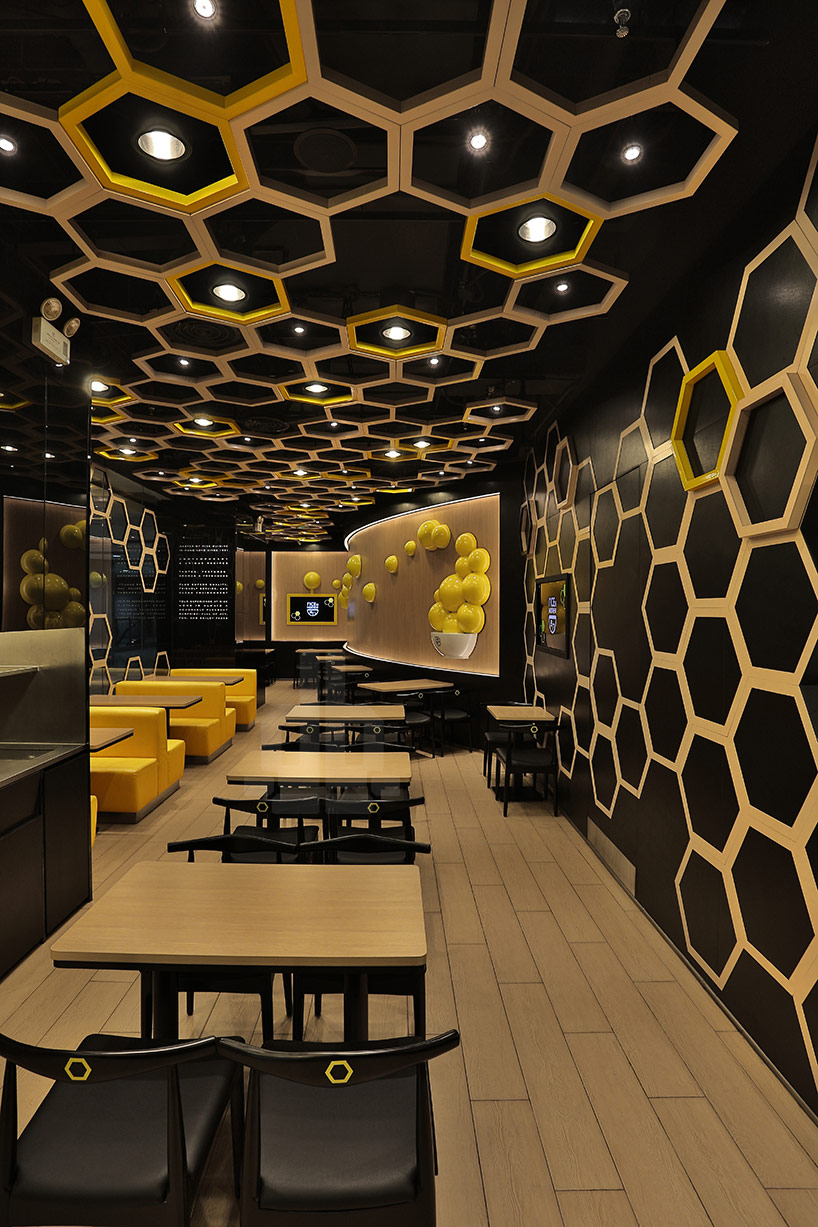 AS Design Create Playful Honeycomb Restaurant Rice Home   As Design Rice Home Designboom02 