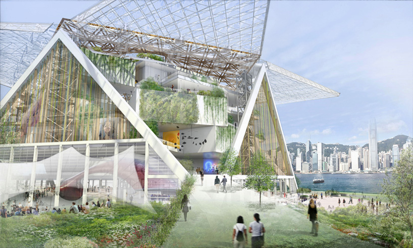 shigeru ban proposes M+ museum with transformable wings - 818 x 491 jpeg 101kB