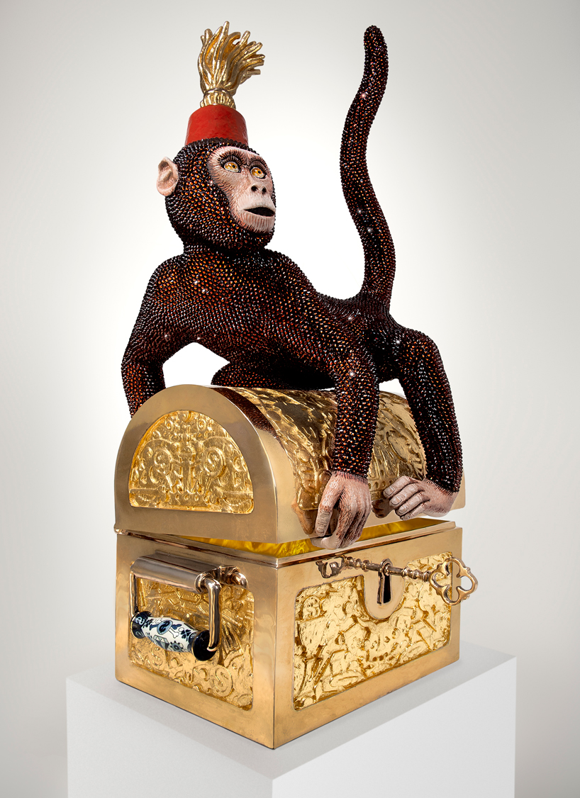 crystal covered monkey business by studio job at design miami