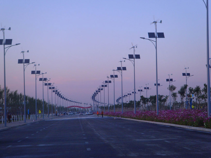 street lights powered by solar and wind energy are an emerging trend in