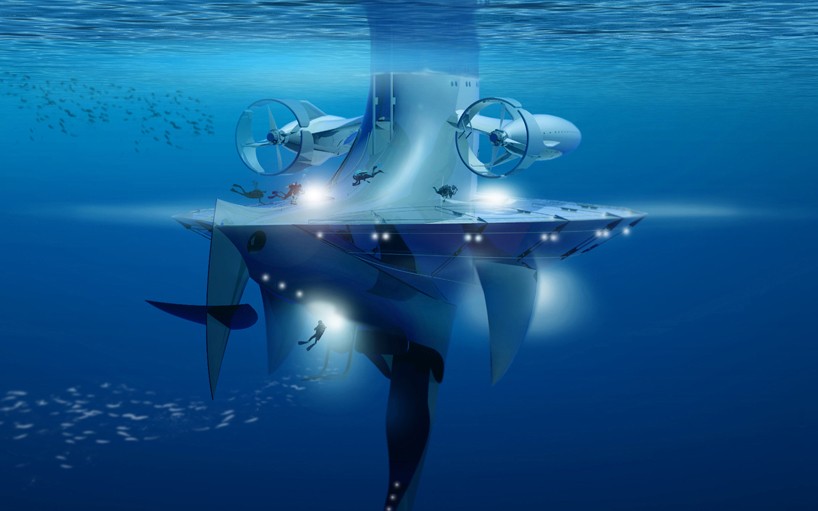 Jacques Rougerie's Scientific & Educative Underwater Seaorbiter Vessel