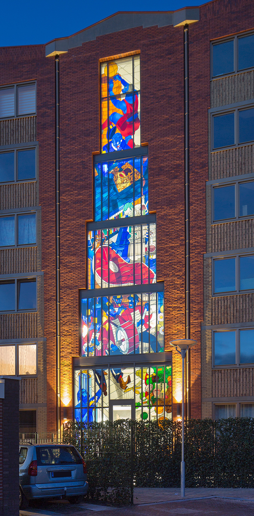 stefan glerum spans stained glass façade across amsterdam