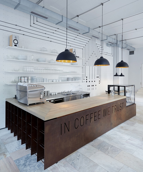 movement stimulates lighting within prague coffee shop by 