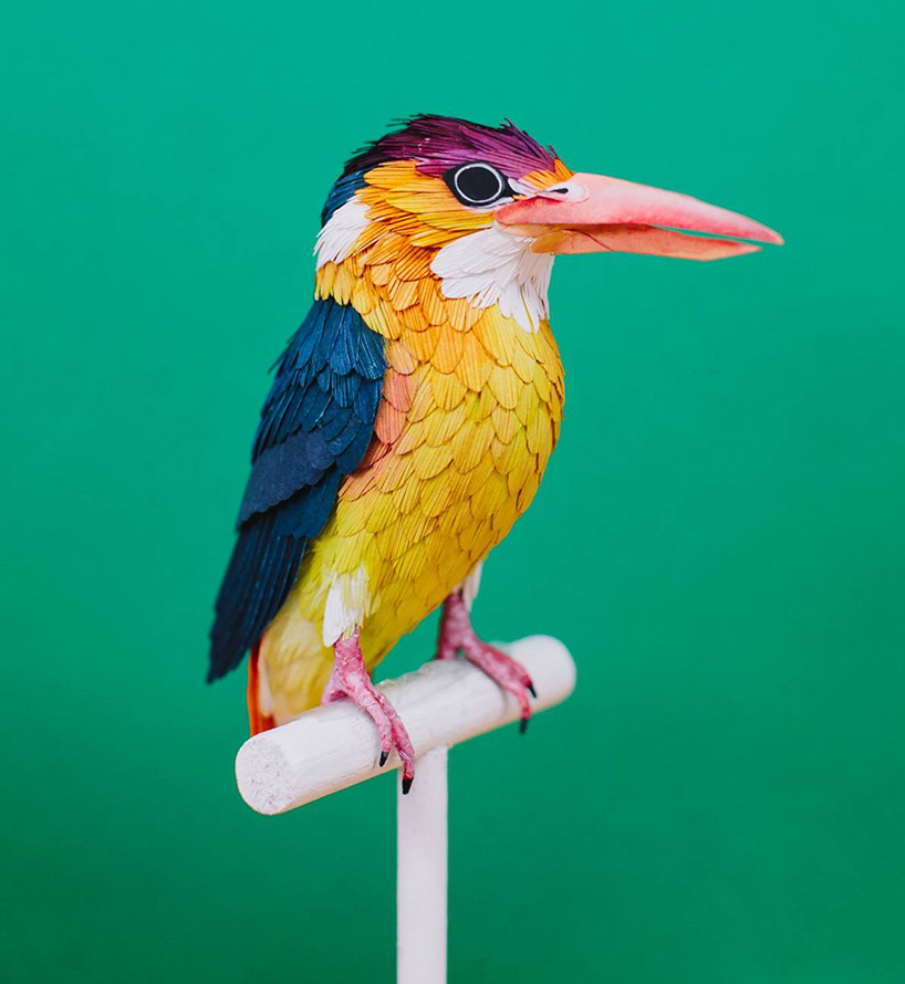 diana beltran herrera's paper aviary comprises hundreds of sculptural birds