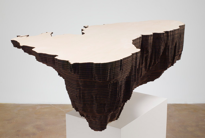 maya lin renders underwater topography as wooden seascape