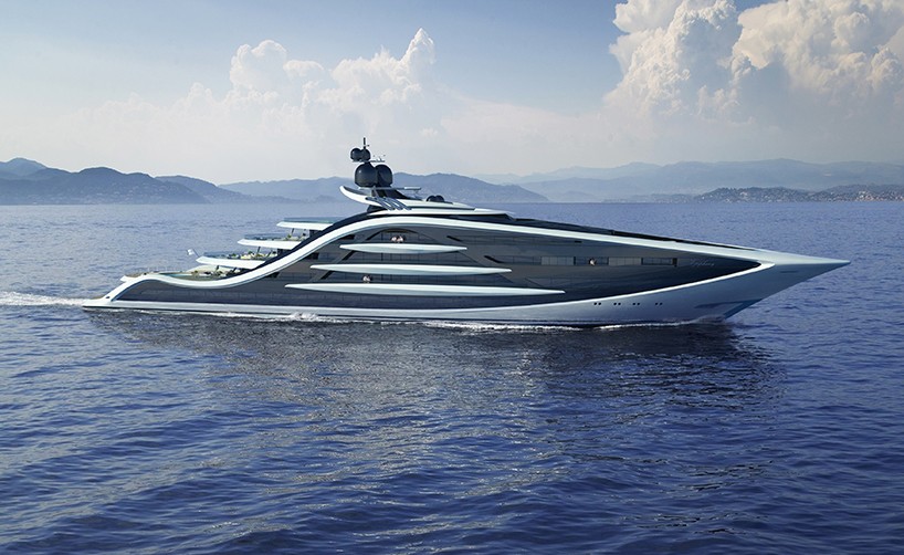 andy waugh's epipahny concept simplifies yacht's curved 