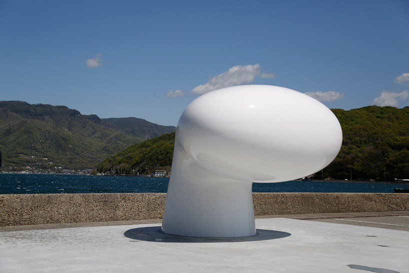 Hisakazu shimizu installs bollard of love on shodoshima 