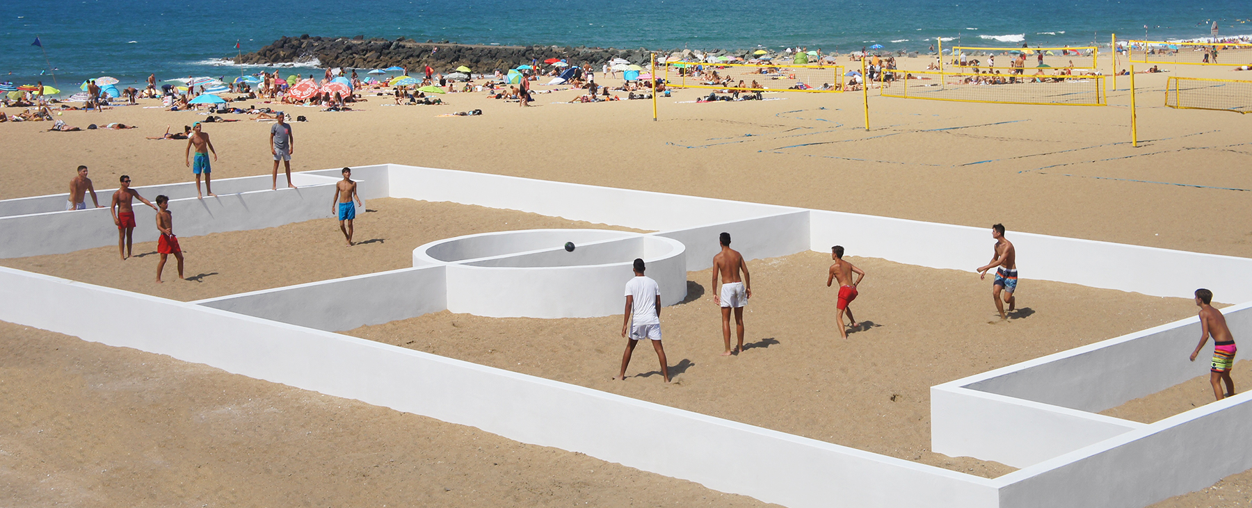 benedetto bufalino installs a walled football field on a 