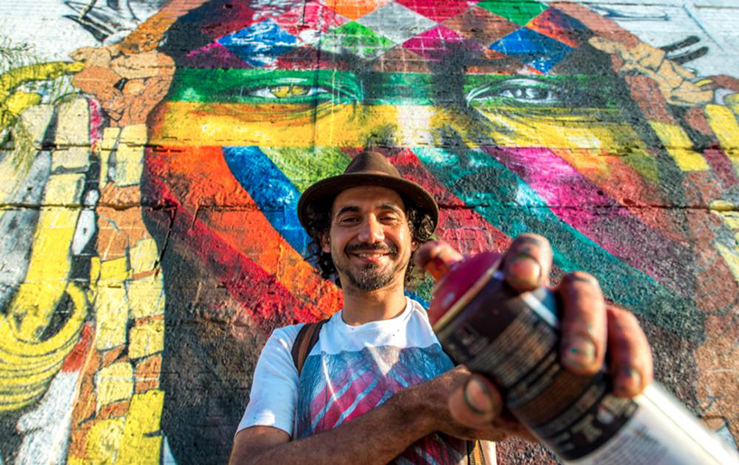 eduardo kobra paints 3 000 square meter mural for the rio olympics