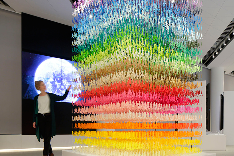 emmanuelle moureaux layers 18,000 paper silhouettes in 100 different colors