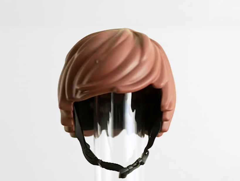 LEGO-shaped safety gear literally you helmet hair