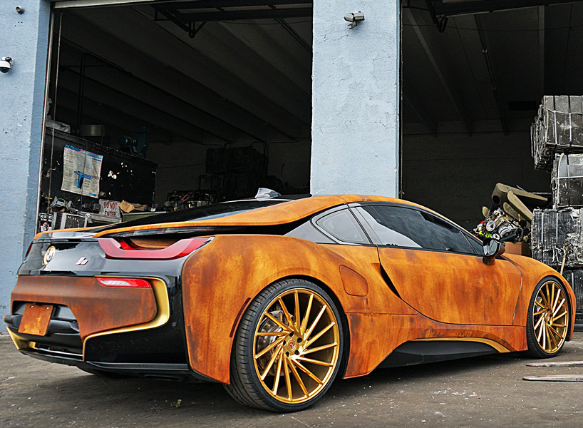 rusted-out BMW i8 is ready for the post-apocalyptic era