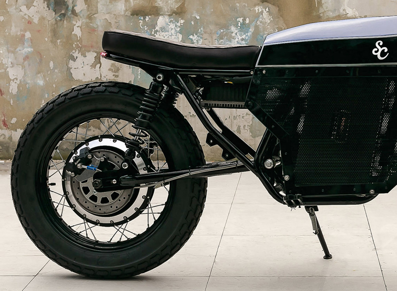 street tracker electric custom motorcycle by shanghai customs