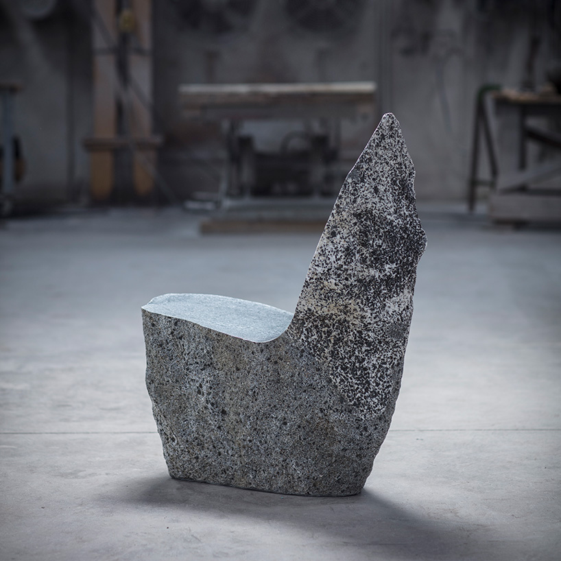 max lamb sculpts stone 'boulders' series for salon 94 design