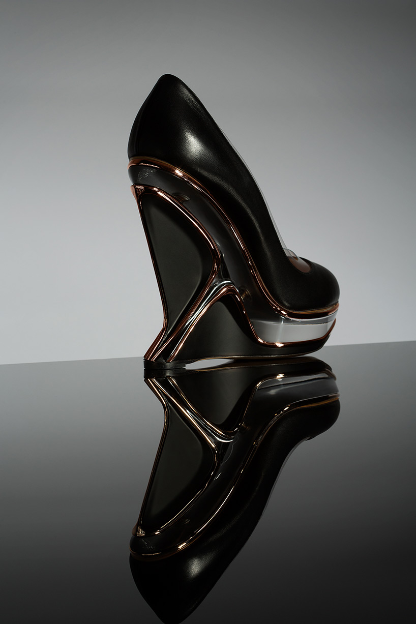 zaha hadid design + charlotte olympia present platform shoe and clutch