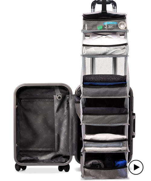 solgaard's lifepack suitcase is a 6pocket carryon closet