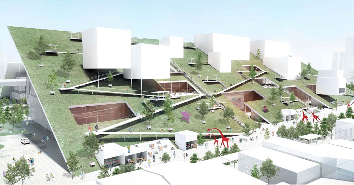 riken yamamoto and field shops rooftop park for taoyuan museum of art