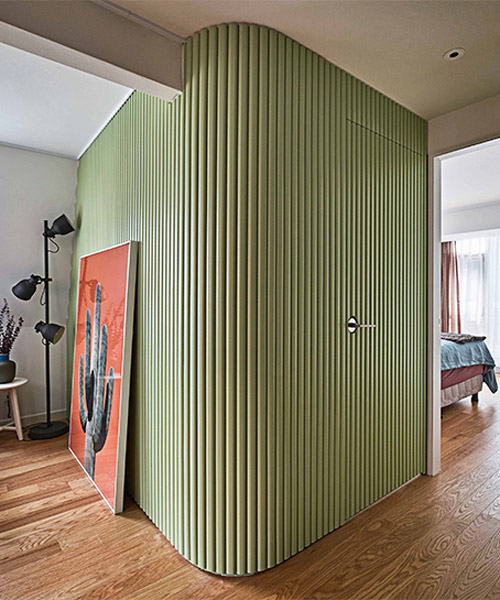 The Green Curved Walls In This Seoul House Feature Hidden Storage