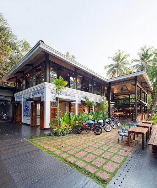 Industrial Style Royal Enfield Garage Cafe In Goa Is Covered With