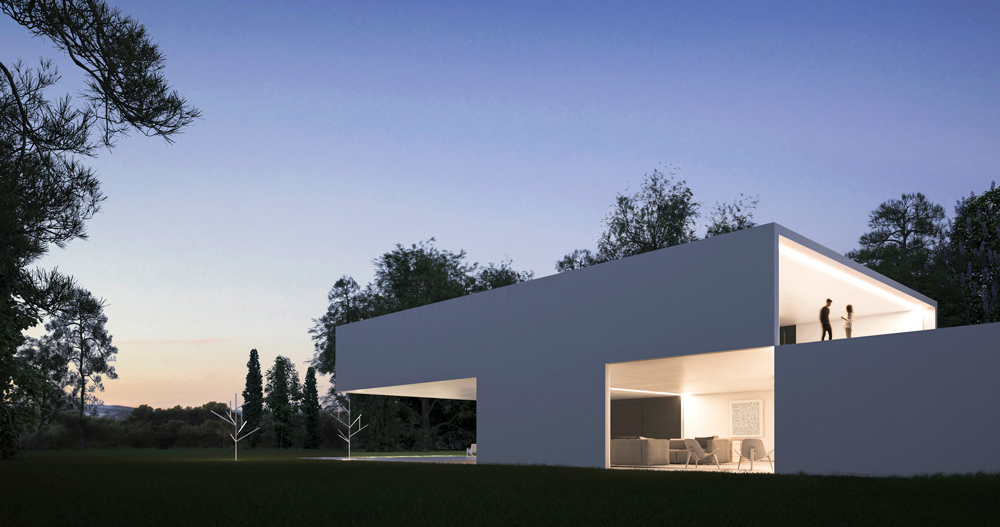 Fran Silvestre Arquitectos House In The Lake Is Built With Minimal Volumes