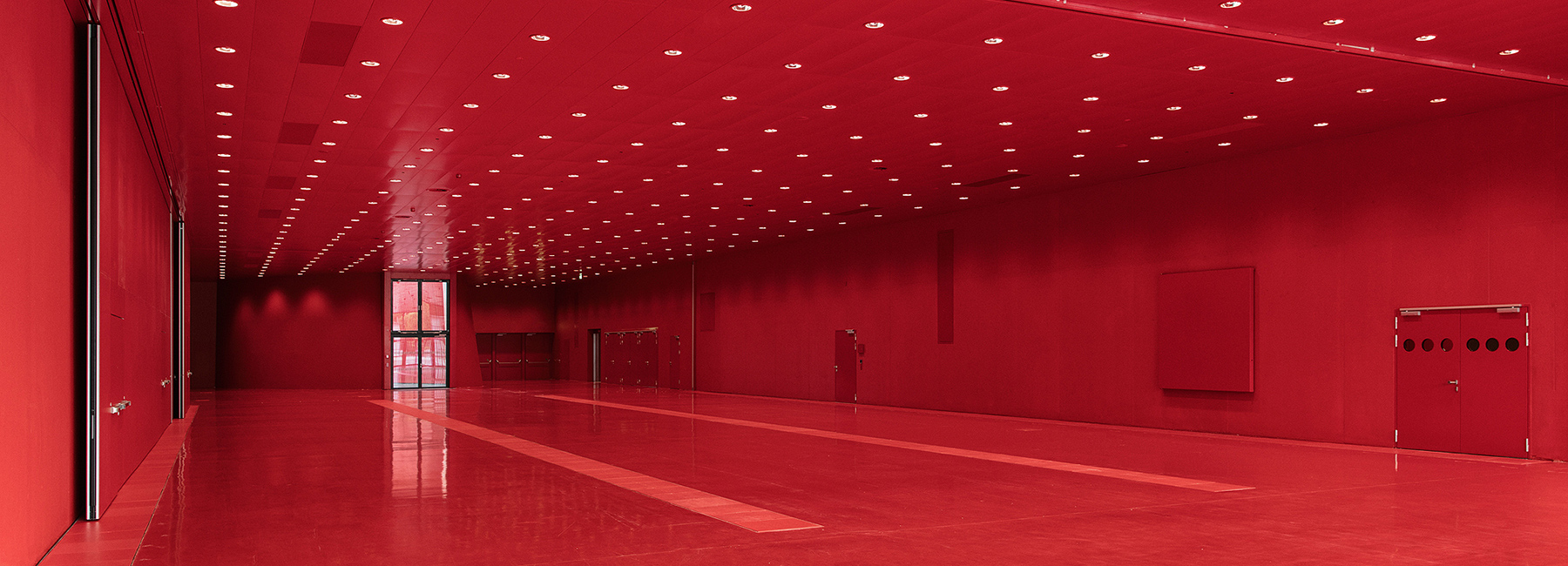 Marte Marte Dornbirn Exhibition Hall Shows Dramatic Red And