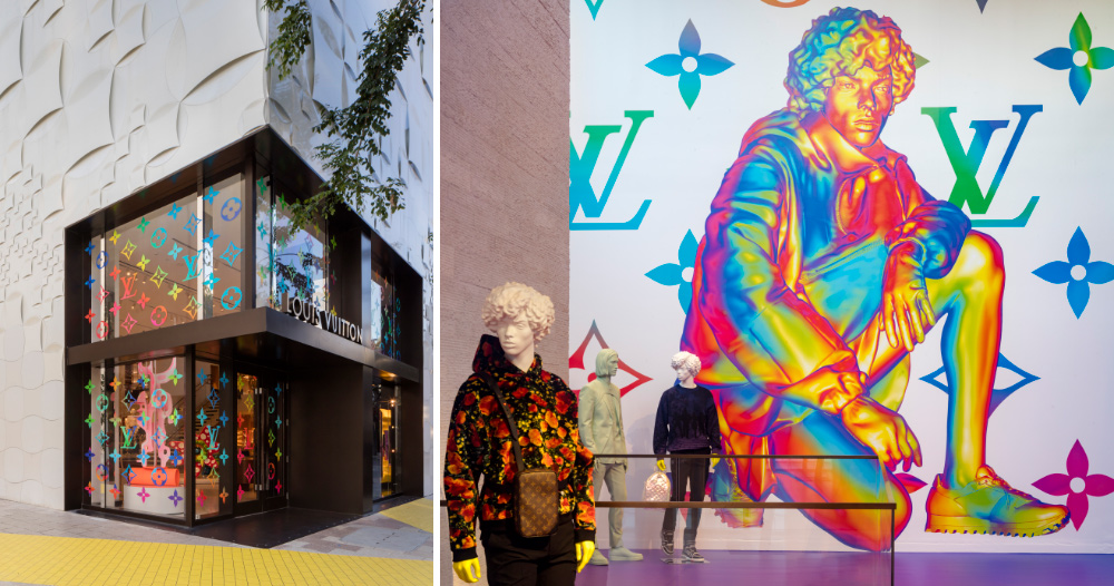 virgil abloh and louis vuitton colorize every inch of NYC pop-up in neon  green