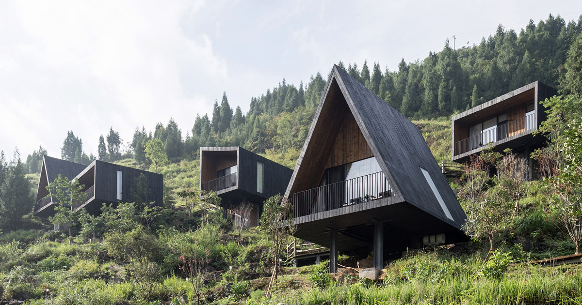 zjjz builds charred timber volumes in rural china for