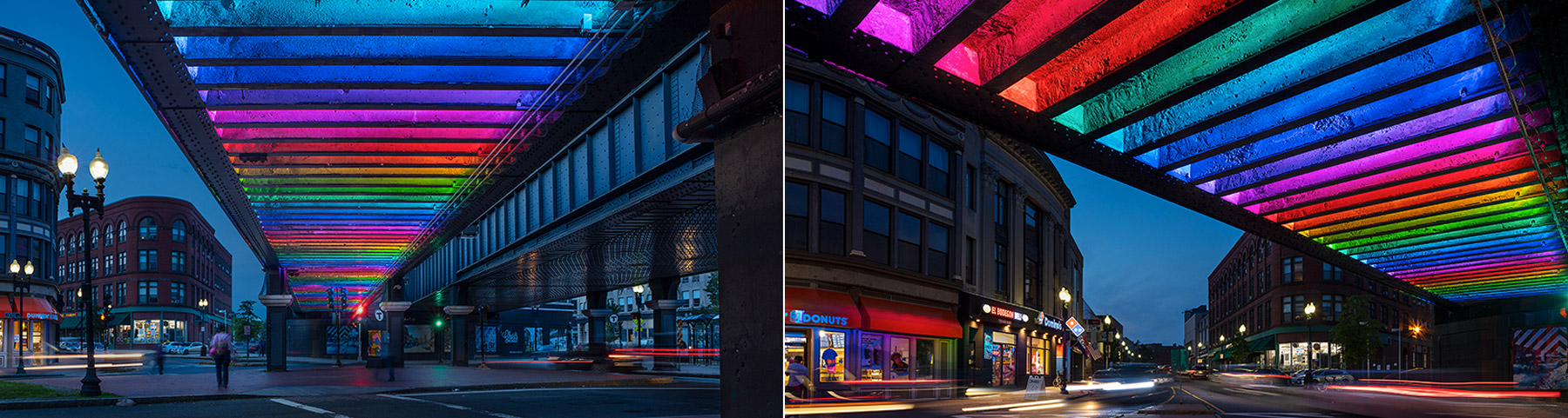 chromatic light installation by non-profit ‘beyond walls’ aims to