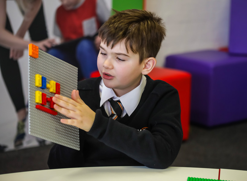 each of the 250 LEGO braille bricks represents a different braille