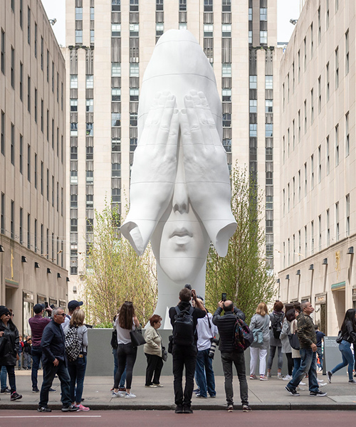 jaume plensa exhibits at rockefeller center's inaugural