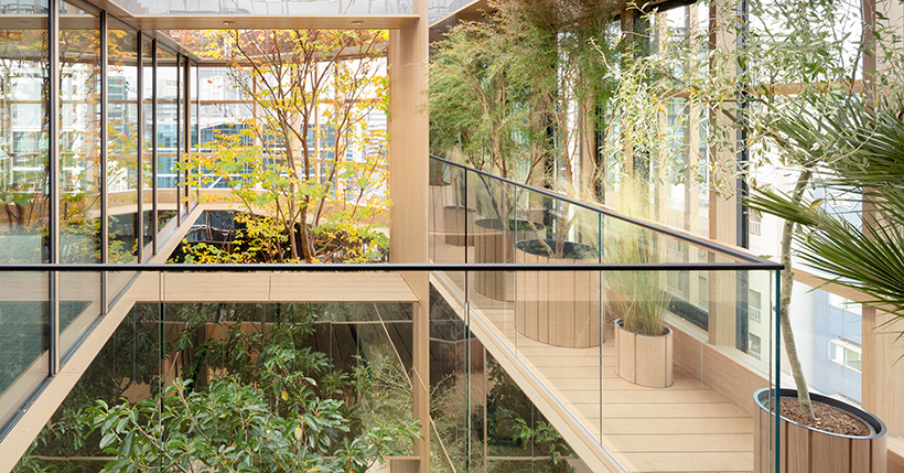 Nendo S Timber Grid Tokyo Building Tops Out With A Sky Forest Terrace