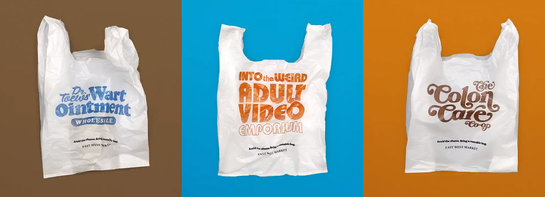 grocery store designs embarrassing plastic bags to stop people using them