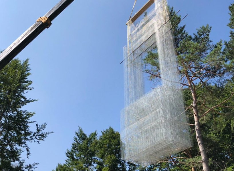 edoardo tresoldi teases new work at 'arte sella' open air museum in italy