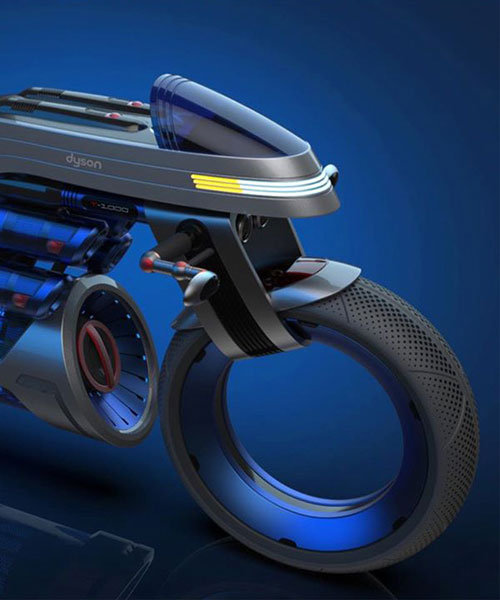 an electric motorcycle concept based on dyson's bladeless fans