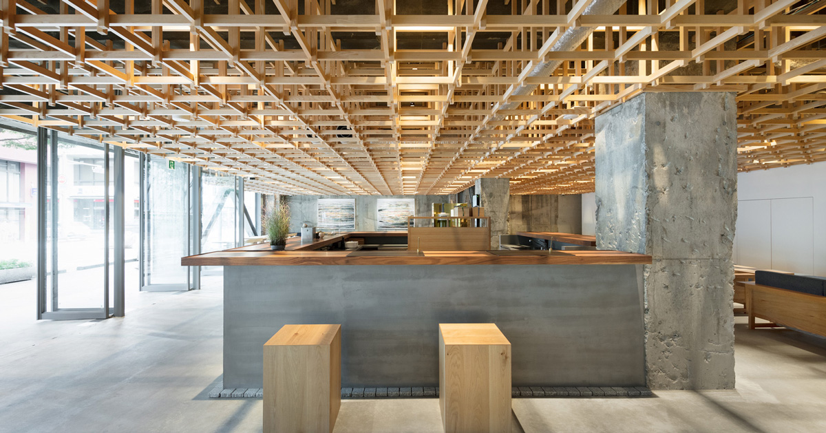 Yusuke Seki Tops Kumu Hotel In Kanazawa Japan With Timber Grid