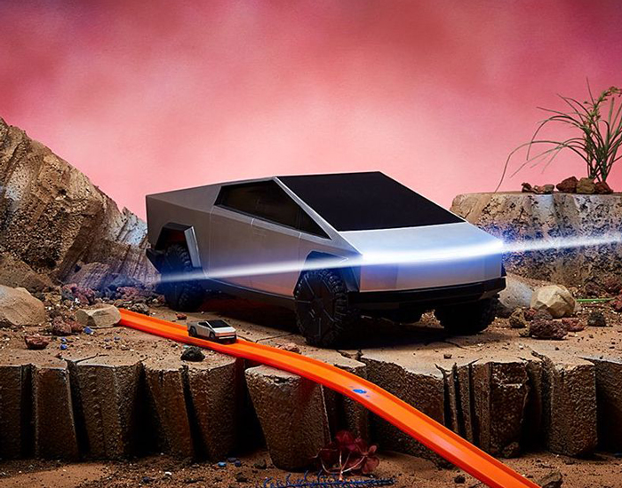 hot wheels unveils remote-controlled tesla cybertruck toy