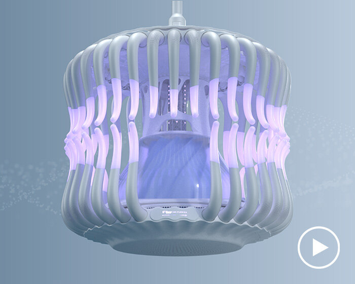 dassault systemes exemplifies eco-design with e-flow air purifier-plus-chandelier