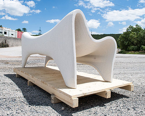philipp aduatz creates 3D printed concrete outdoor furniture