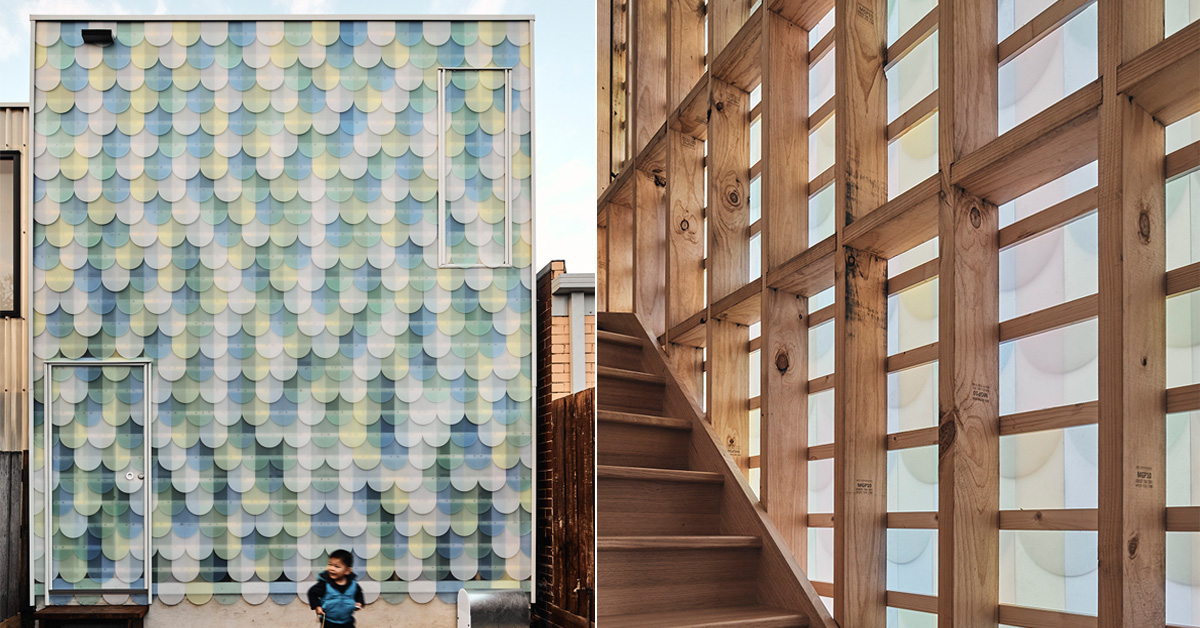 krisna cheung adds pastel-colored perspex shingles façade ...