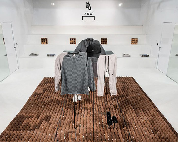 AA school of architecture creates terracotta pyramid installation for samuel ross' NIKE collection