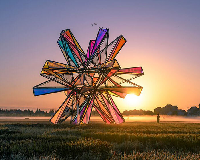 'pop star' installation in shanghai introduces a transcendental way of observing the world