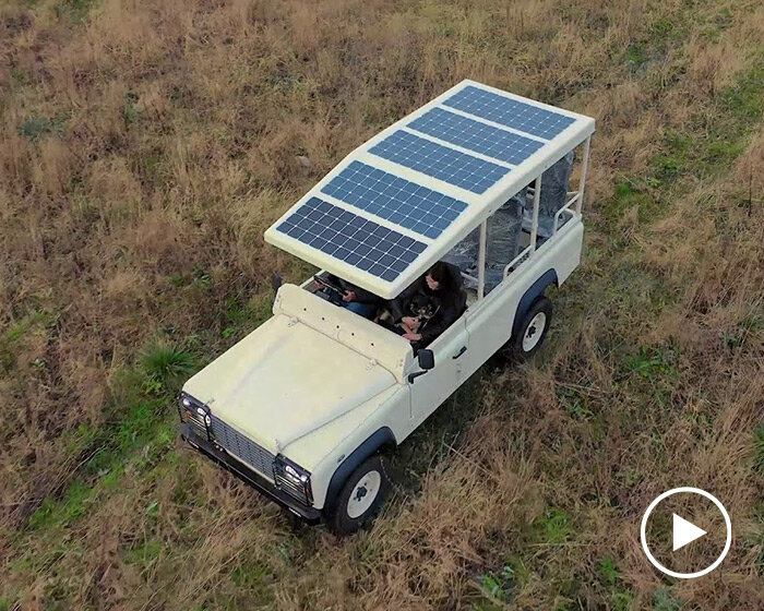 yacht manufacturer designs fully-electric safari car with solar powered roof