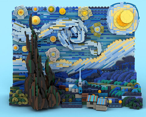 vincent van gogh’s starry night is being turned into a 1,552-piece LEGO set
