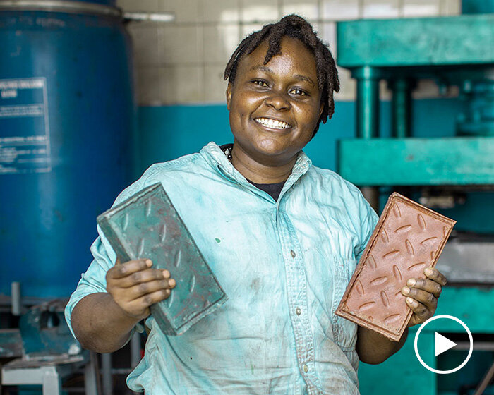 kenyan woman’s startup recycles plastic into bricks that are stronger than concrete
