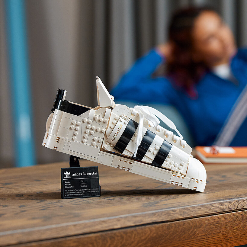 Adidas and Lego team up for a buildable Lego Superstar brick model