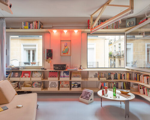 tiny apartment in madrid is transformed into a flexible multi-use space for spanish performer