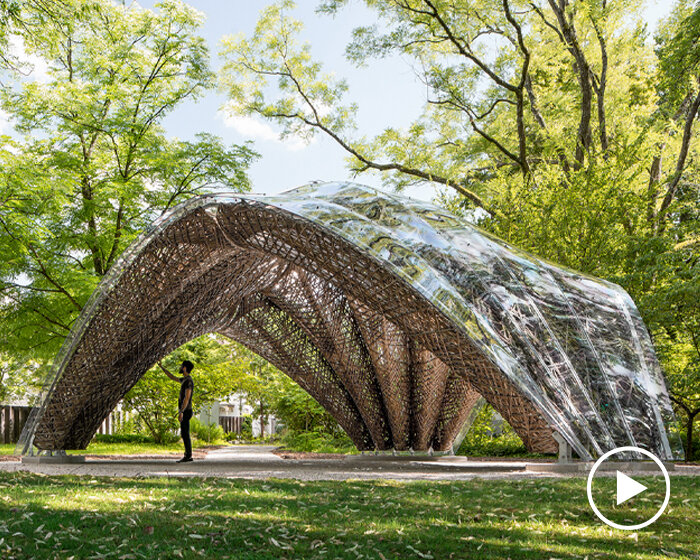 robotically wound flax fiber builds a 'bioinspired' pavilion in freiburg, germany