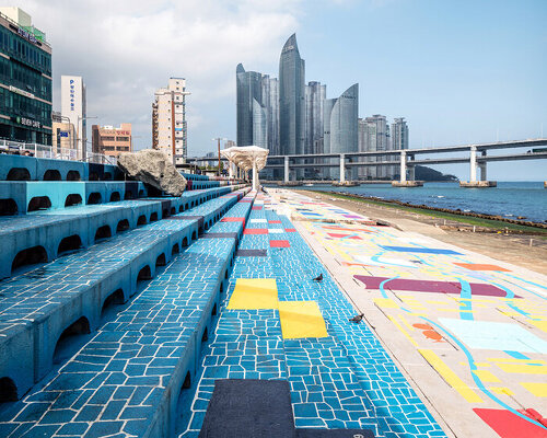 migliore + servetto covers a long coastal strip in south korea with colorful marine world patterns