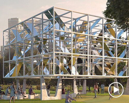 MPavilion 2021 is a shimmering kaleidoscopic urban lighthouse by venice-based MAP studio