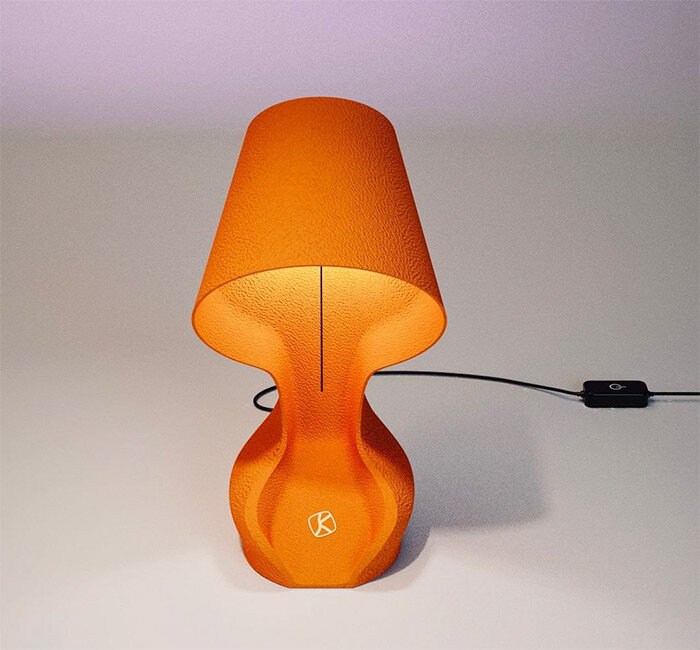 meet 'ohmie': world's first fully circular 3D printed lamp made from orange peels